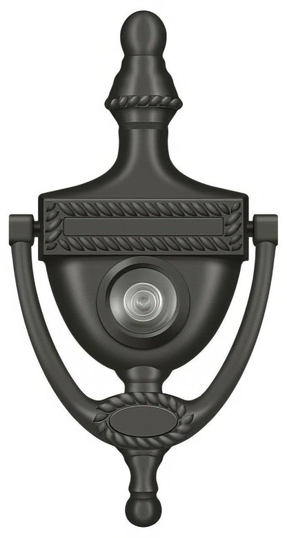 Deltana DKV6R 6" x 3-1/8" Victorian Rope Door Knocker with Glass Lens Viewer.