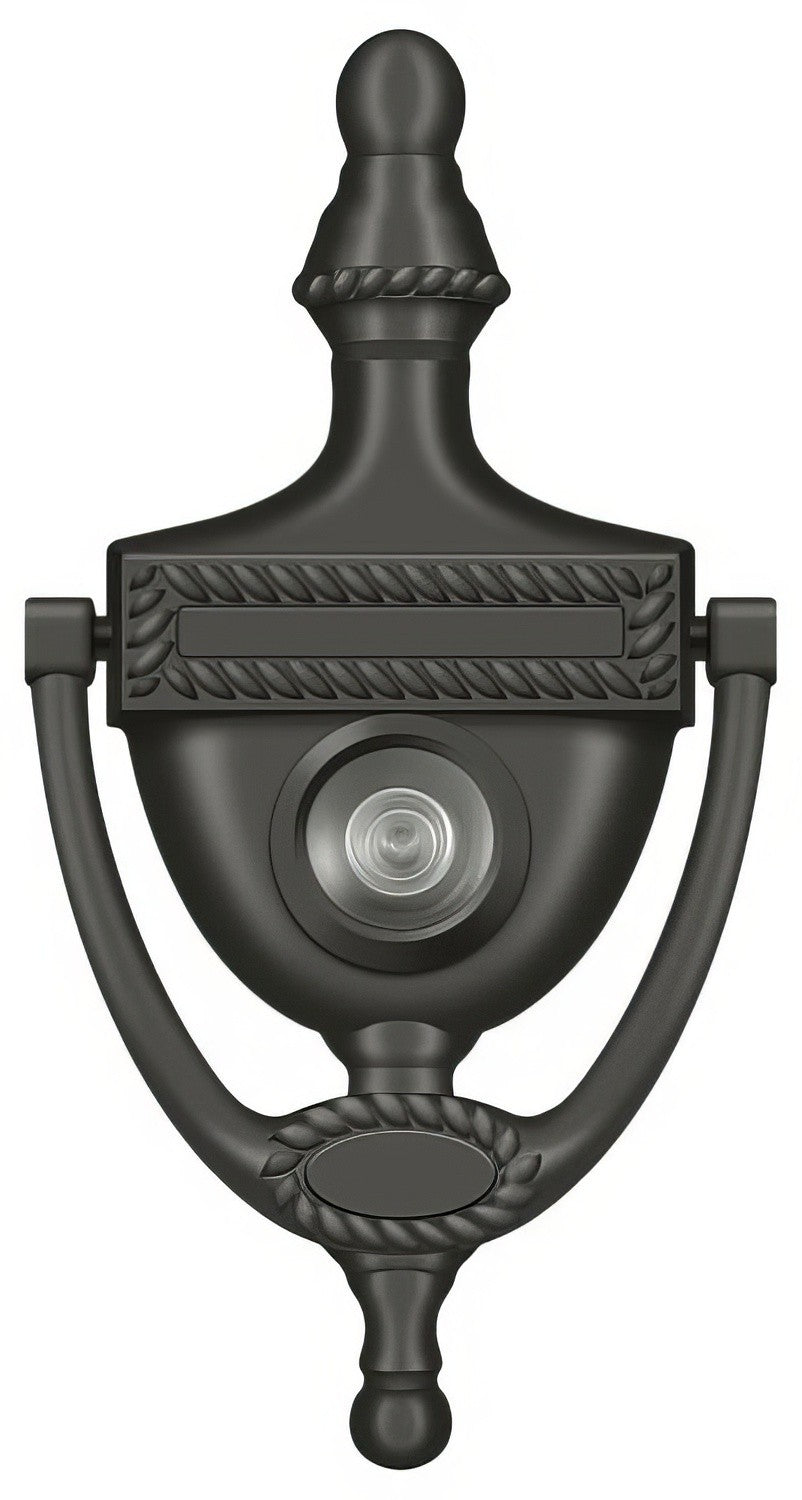 Deltana DKV6R 6" x 3-1/8" Victorian Rope Door Knocker with Glass Lens Viewer