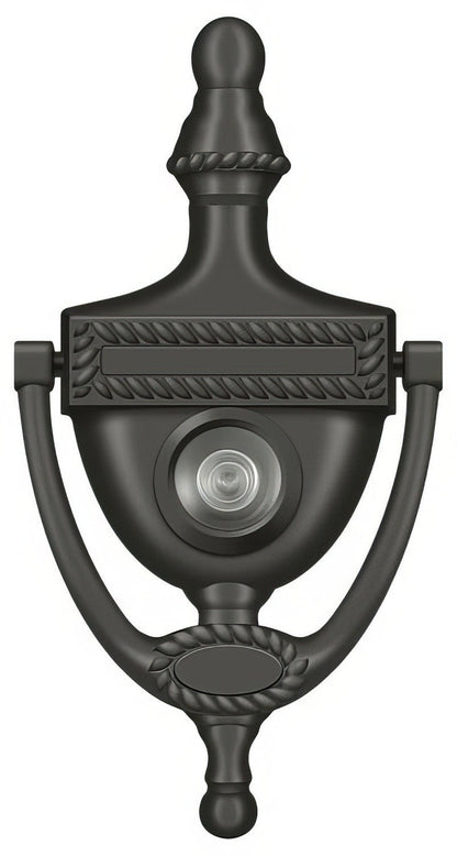 Deltana DKV6R 6" x 3-1/8" Victorian Rope Door Knocker with Glass Lens Viewer