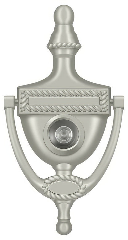 Deltana DKV6R 6" x 3-1/8" Victorian Rope Door Knocker with Glass Lens Viewer