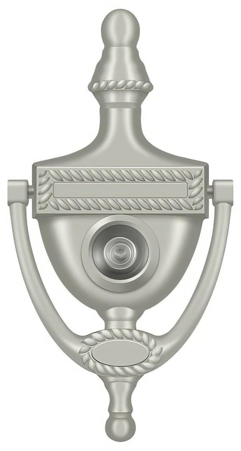 Deltana DKV6R 6" x 3-1/8" Victorian Rope Door Knocker with Glass Lens Viewer.