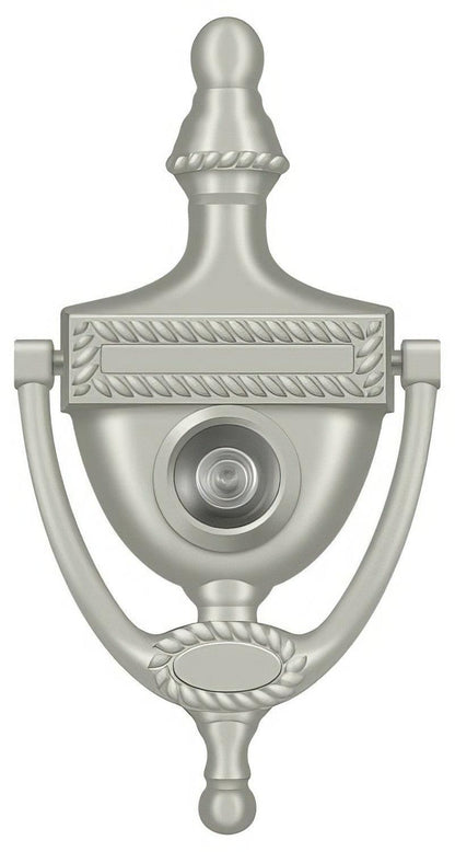 Deltana DKV6R 6" x 3-1/8" Victorian Rope Door Knocker with Glass Lens Viewer.