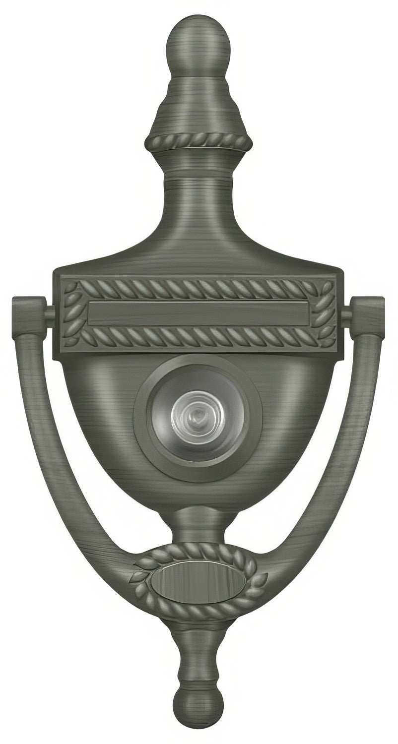 Deltana DKV6R 6" x 3-1/8" Victorian Rope Door Knocker with Glass Lens Viewer