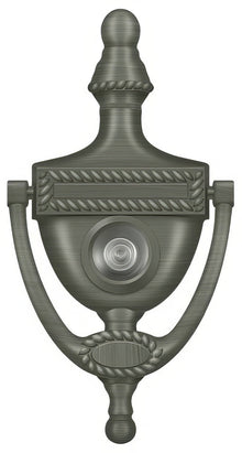 Deltana DKV6R 6" x 3-1/8" Victorian Rope Door Knocker with Glass Lens Viewer