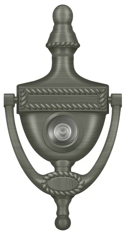 Deltana DKV6R 6" x 3-1/8" Victorian Rope Door Knocker with Glass Lens Viewer