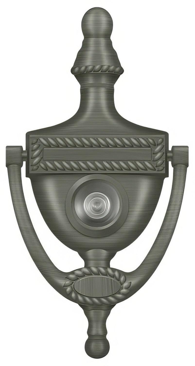 Deltana DKV6R 6" x 3-1/8" Victorian Rope Door Knocker with Glass Lens Viewer.