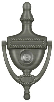 Deltana DKV6R 6" x 3-1/8" Victorian Rope Door Knocker with Glass Lens Viewer.