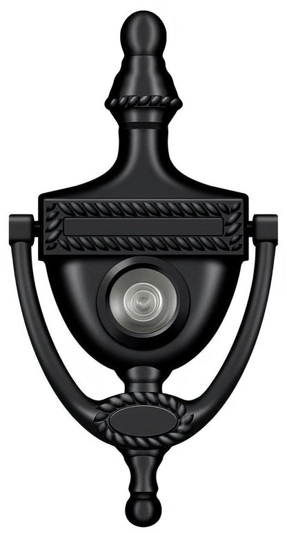 Deltana DKV6R 6" x 3-1/8" Victorian Rope Door Knocker with Glass Lens Viewer.