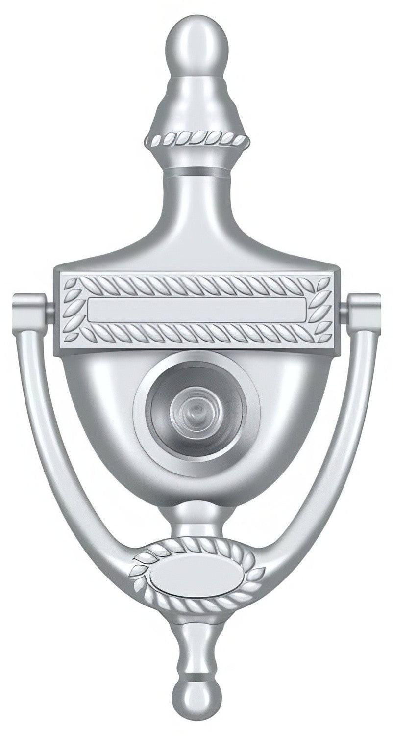 Deltana DKV6R 6" x 3-1/8" Victorian Rope Door Knocker with Glass Lens Viewer.