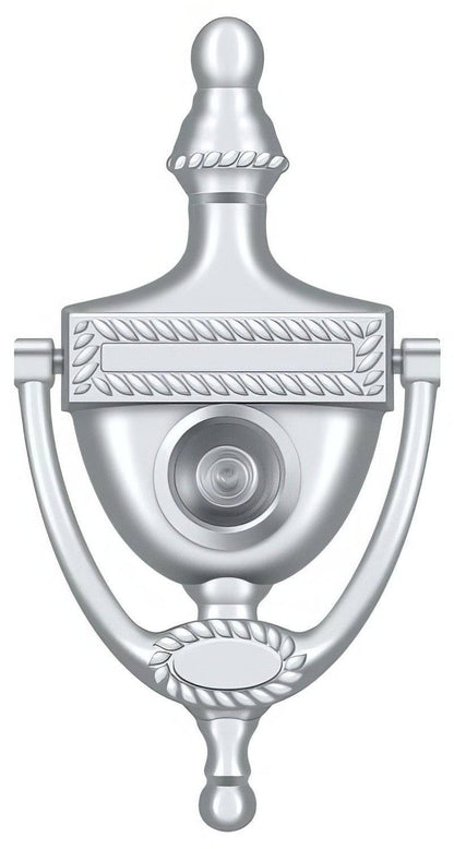 Deltana DKV6R 6" x 3-1/8" Victorian Rope Door Knocker with Glass Lens Viewer.