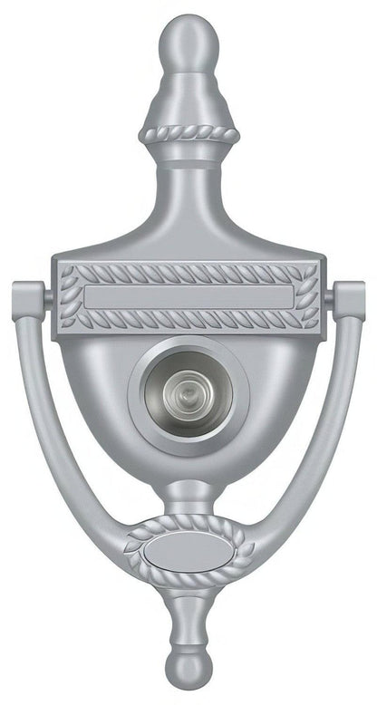 Deltana DKV6R 6" x 3-1/8" Victorian Rope Door Knocker with Glass Lens Viewer.