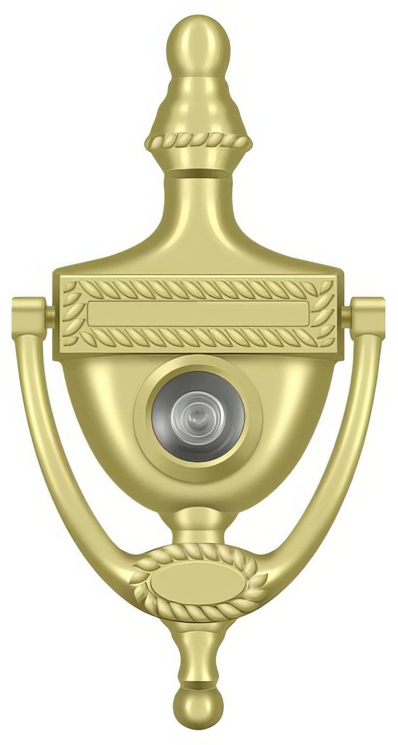 Deltana DKV6R 6" x 3-1/8" Victorian Rope Door Knocker with Glass Lens Viewer