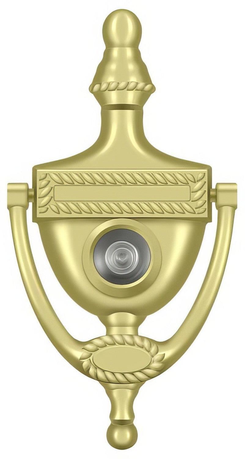 Deltana DKV6R 6" x 3-1/8" Victorian Rope Door Knocker with Glass Lens Viewer.