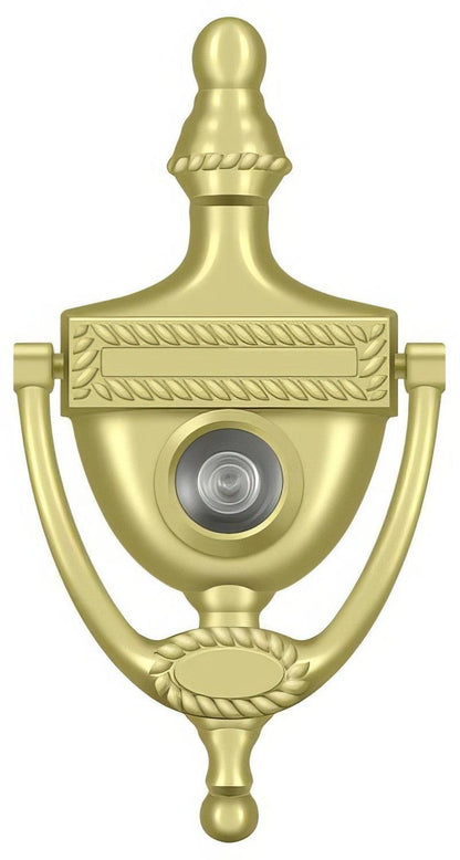 Deltana DKV6R 6" x 3-1/8" Victorian Rope Door Knocker with Glass Lens Viewer.