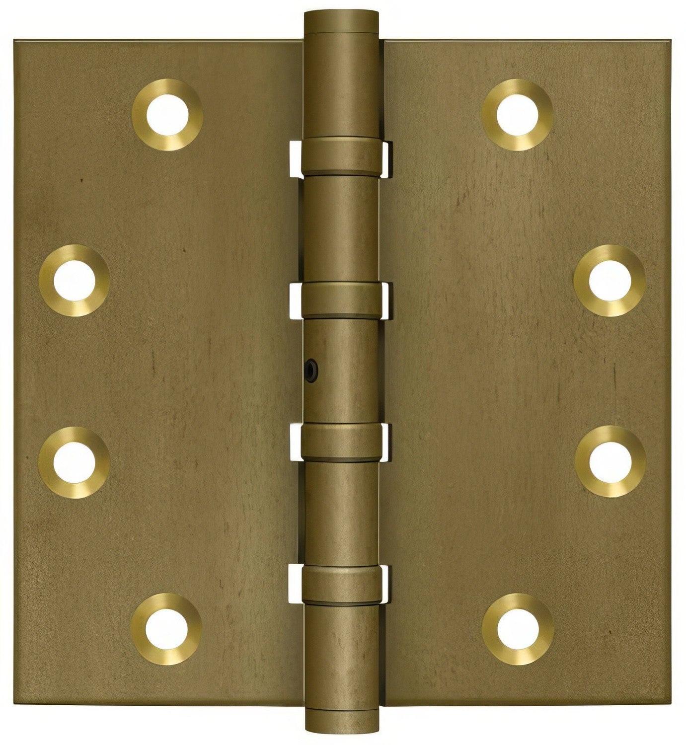 Deltana DSB45NB 4-1/2" x 4-1/2" NRP Square Corner Ball Bearing Door Hinge