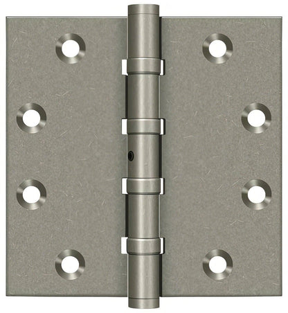 Deltana DSB45NB 4-1/2" x 4-1/2" NRP Square Corner Ball Bearing Door Hinge