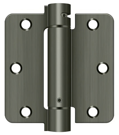 Deltana DSH35R4 3-1/2" x 3-1/2" NRP Spring Hinge with 1/4" Radius Corner - Sold Each