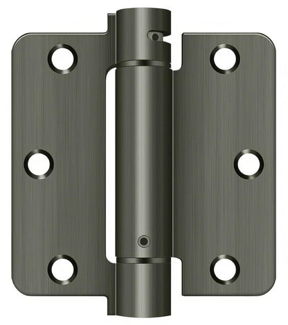 Deltana DSH35R4 3-1/2" x 3-1/2" NRP Spring Hinge with 1/4" Radius Corner - Sold Each