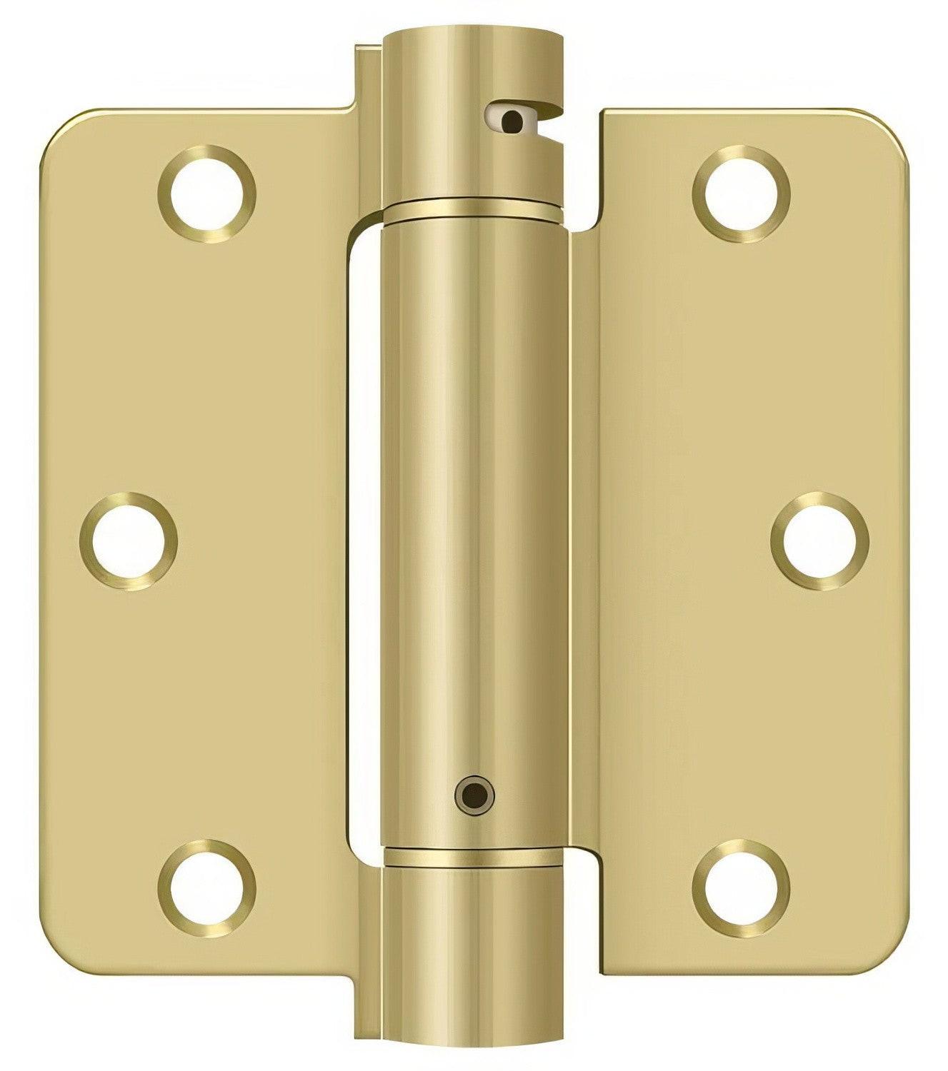 Deltana DSH35R4 3-1/2" x 3-1/2" NRP Spring Hinge with 1/4" Radius Corner - Sold Each
