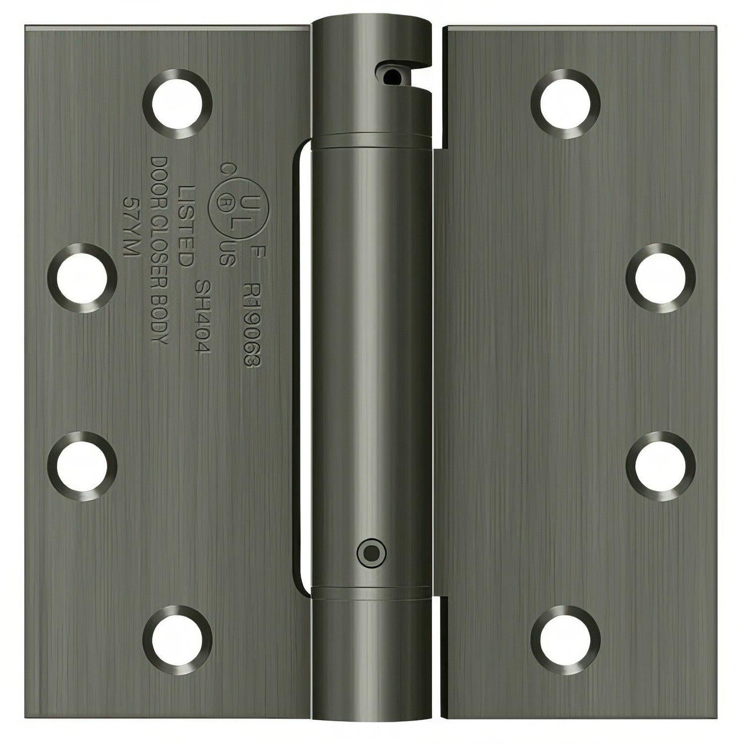Deltana DSH45 4-1/2" x 4-1/2" NRP Square Corner Spring Hinge.