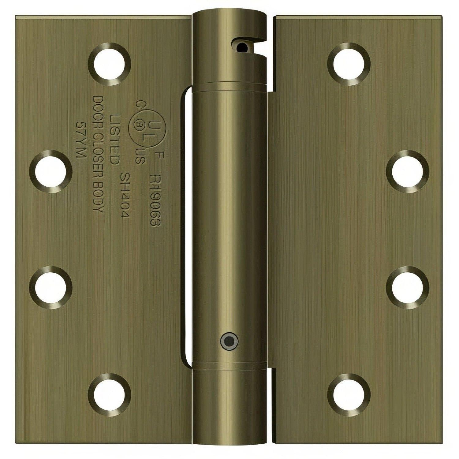 Deltana DSH45 4-1/2" x 4-1/2" NRP Square Corner Spring Hinge.