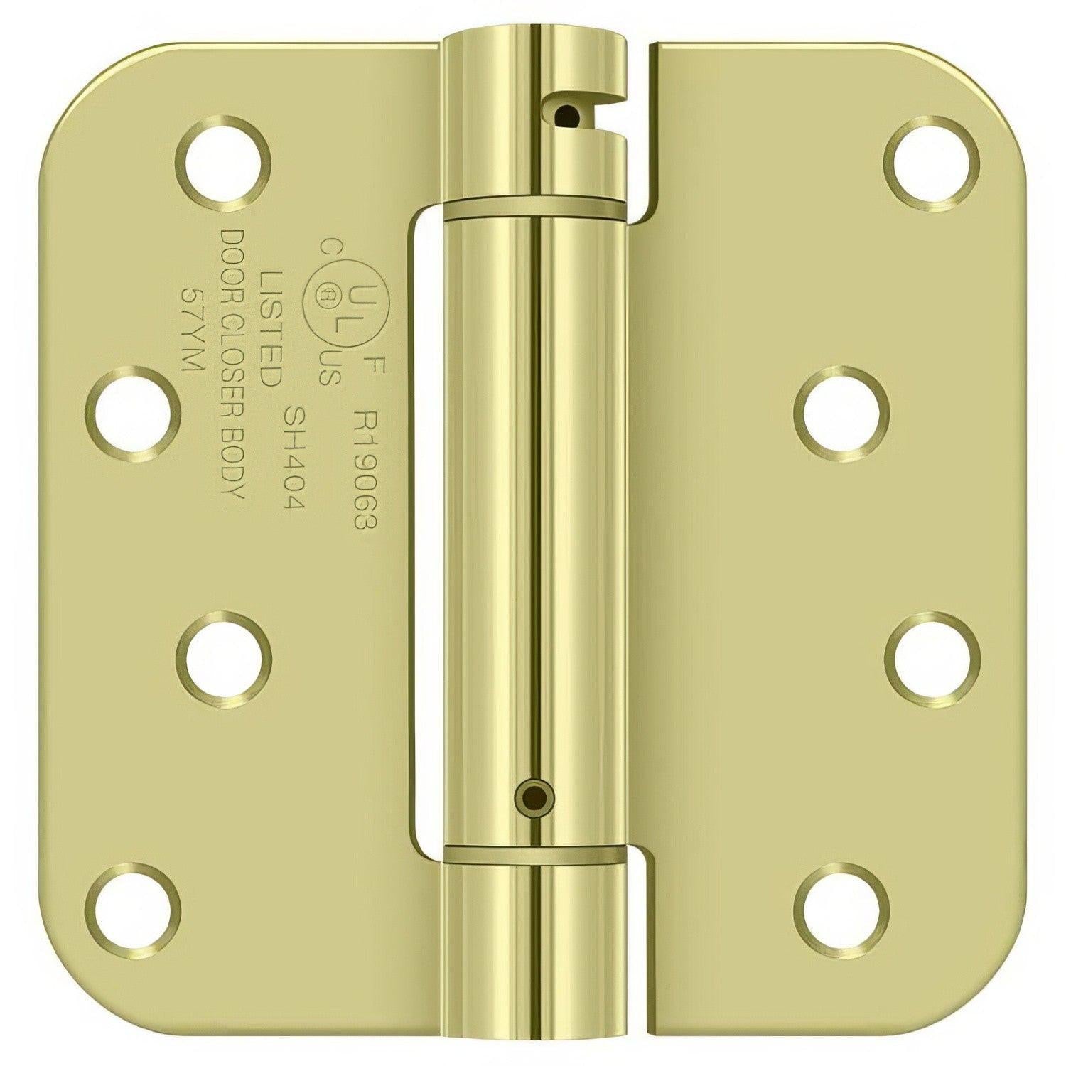 Deltana DSH4R5 4" x 4" NRP Spring Hinge with 5/8" Radius Corner - Sold Each.