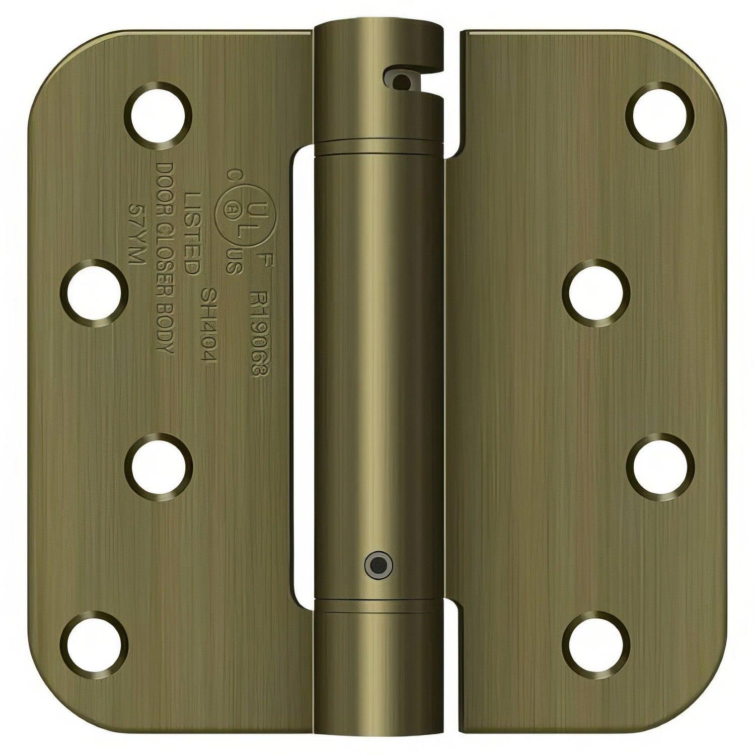 Deltana DSH4R5 4" x 4" NRP Spring Hinge with 5/8" Radius Corner - Sold Each.