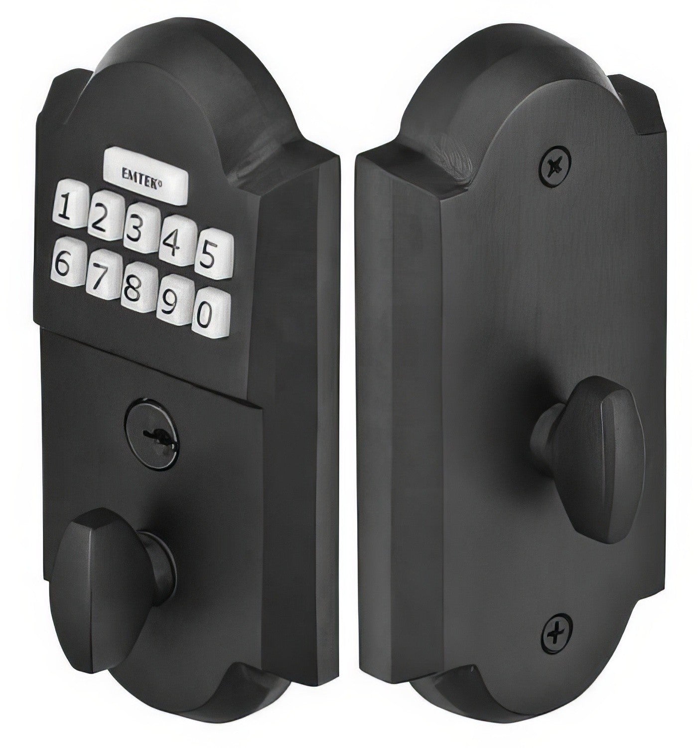 Emtek Sandcast Bronze Single Cylinder Cast Bronze Electronic Deadbolt