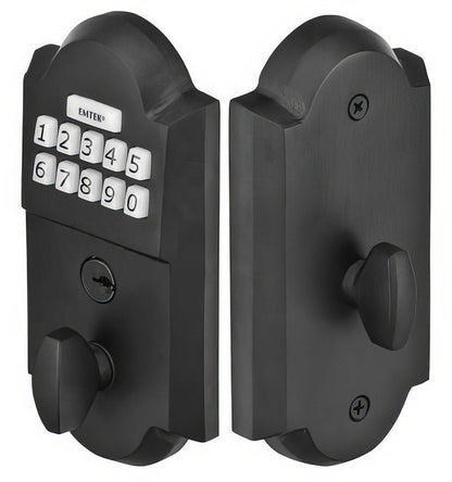 Emtek Sandcast Bronze Single Cylinder Cast Bronze Electronic Deadbolt