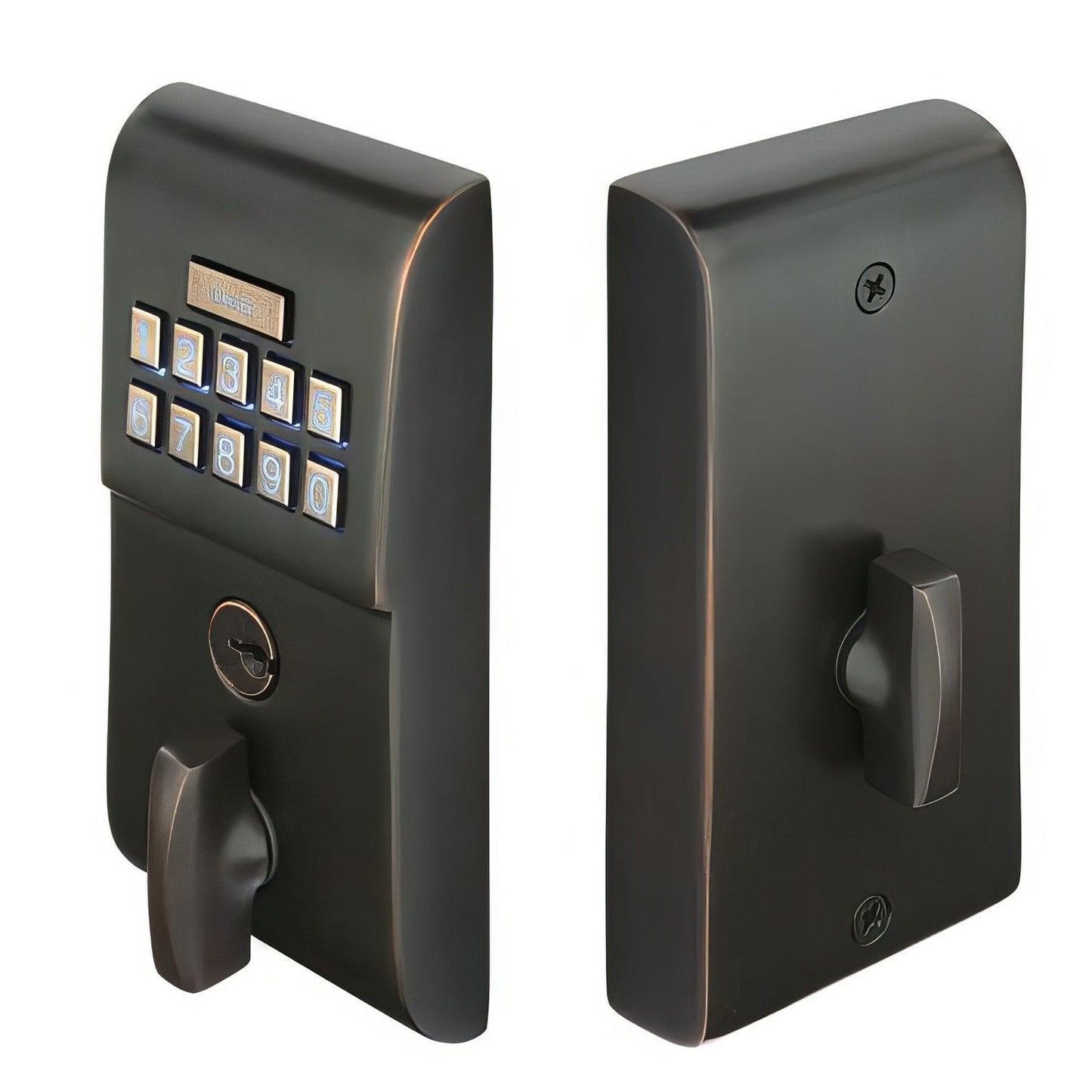 Emtek Brass Modern Single Cylinder Solid Brass Electronic Deadbolt