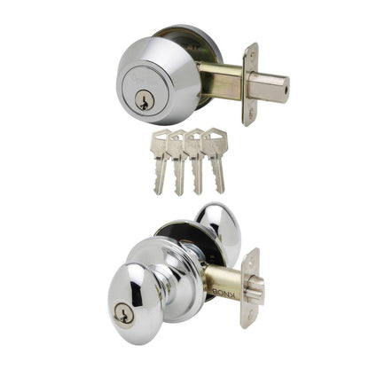 Copper Creek EKDB141Egg Single Cylinder Keyed Entry Knob Set Combo Pack with Deadbolt.