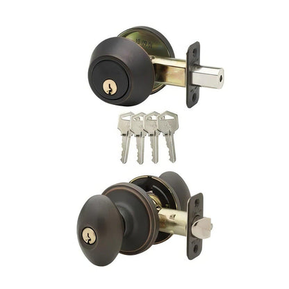Copper Creek EKDB141Egg Single Cylinder Keyed Entry Knob Set Combo Pack with Deadbolt.