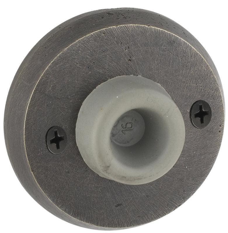 Emtek 2255#2 Rubber Tipped Wall Mounted Sandcast Bronze Door Stop with #2 Rosette