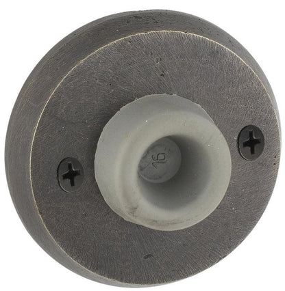 Emtek 2255#2 Rubber Tipped Wall Mounted Sandcast Bronze Door Stop with #2 Rosette
