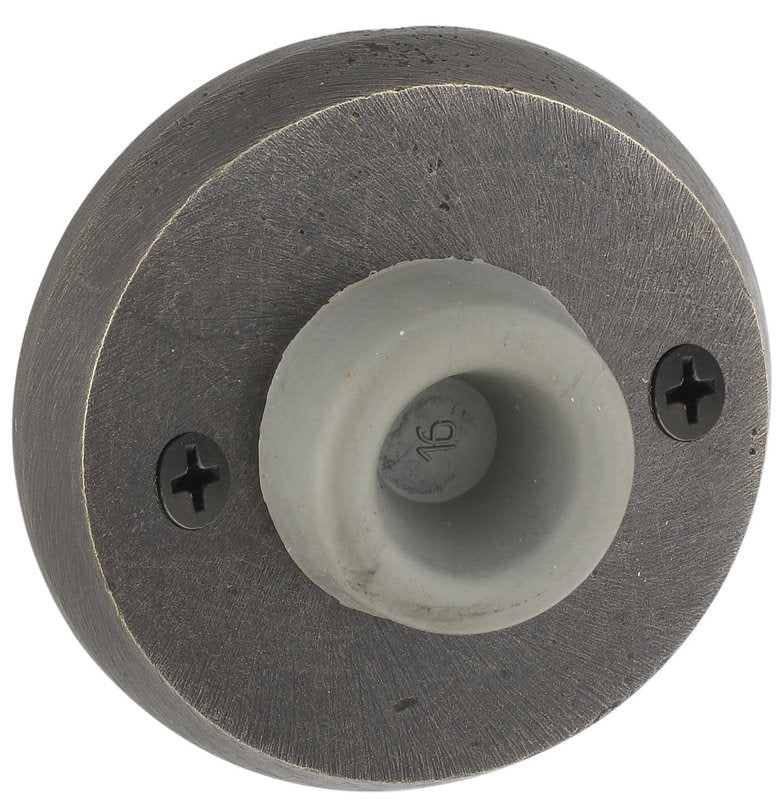 Emtek 2255#2 Rubber Tipped Wall Mounted Sandcast Bronze Door Stop with #2 Rosette.