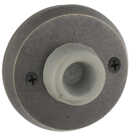 Emtek 2255#2 Rubber Tipped Wall Mounted Sandcast Bronze Door Stop with #2 Rosette.