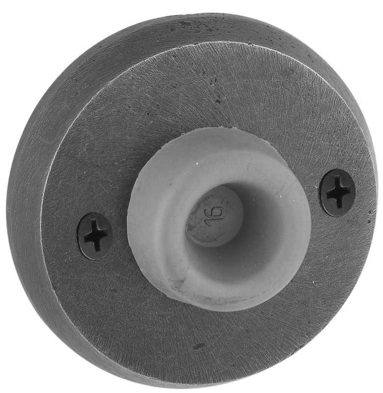 Emtek 2255#2 Rubber Tipped Wall Mounted Sandcast Bronze Door Stop with #2 Rosette