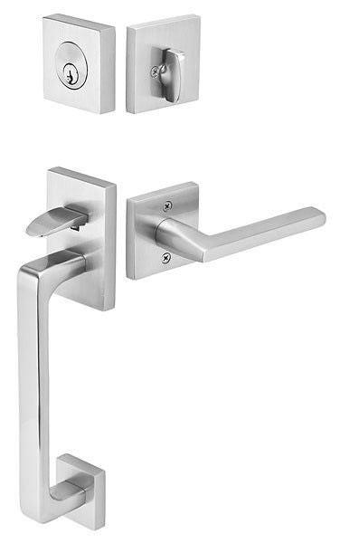 Emtek Baden Single Cylinder Keyed Entry Brass Modern Handleset.