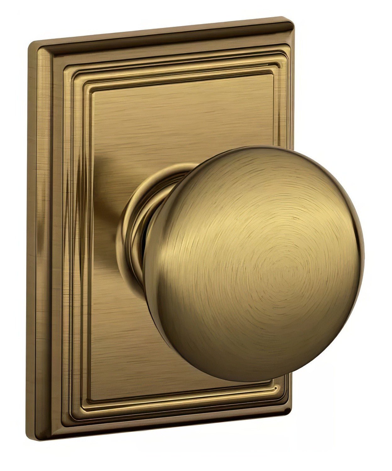 Schlage F10PLY-ADD Plymouth with Addison Rose Passage Door Knob