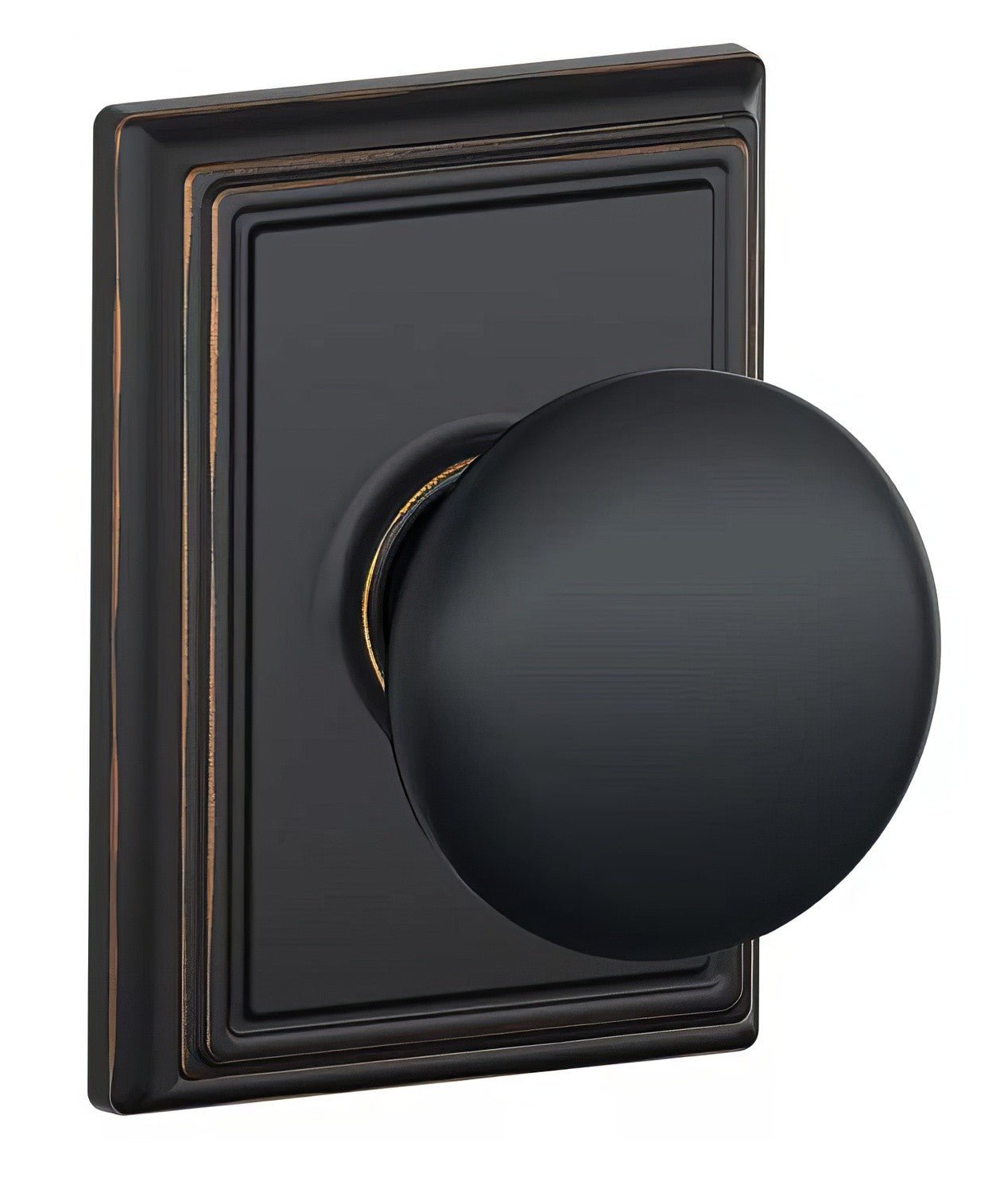 Schlage F10PLY-ADD Plymouth with Addison Rose Passage Door Knob.