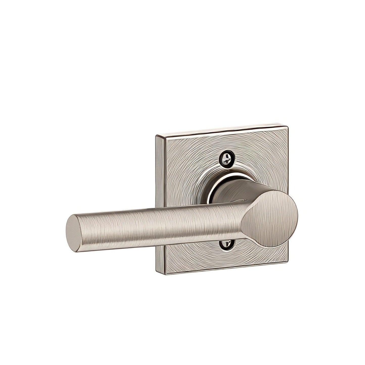 Schlage F170BRW619COL Broadway with Collins Rose Dummy Door Lever Satin Nickel