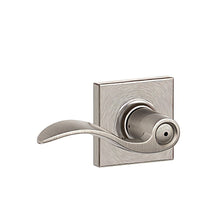 Schlage F40ACC619COL Accent with Collins Rose Privacy Door Lever Satin Nickel.
