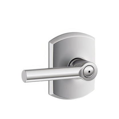 Schlage F40BRW-GRW Broadway with Greenwich Rose Privacy Door Lever Satin Nickel.