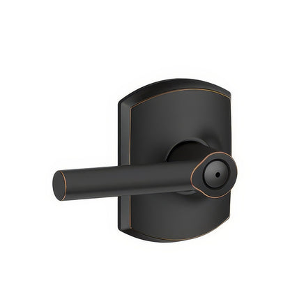 Schlage F40BRW-GRW Broadway with Greenwich Rose Privacy Door Lever Satin Nickel.