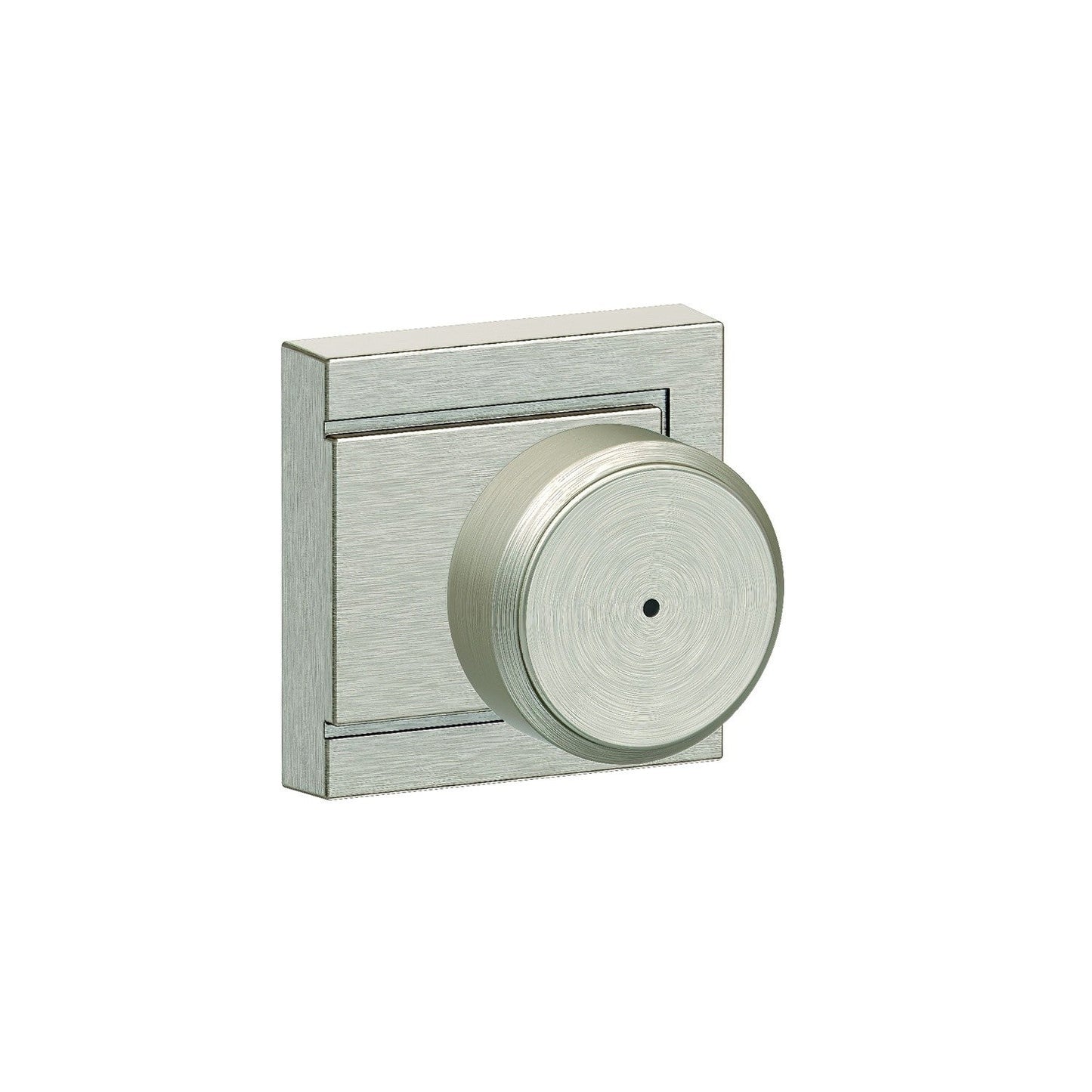 Schlage F40BWE619ULD Bowery with Upland Rose Privacy Door Knob Satin Nickel