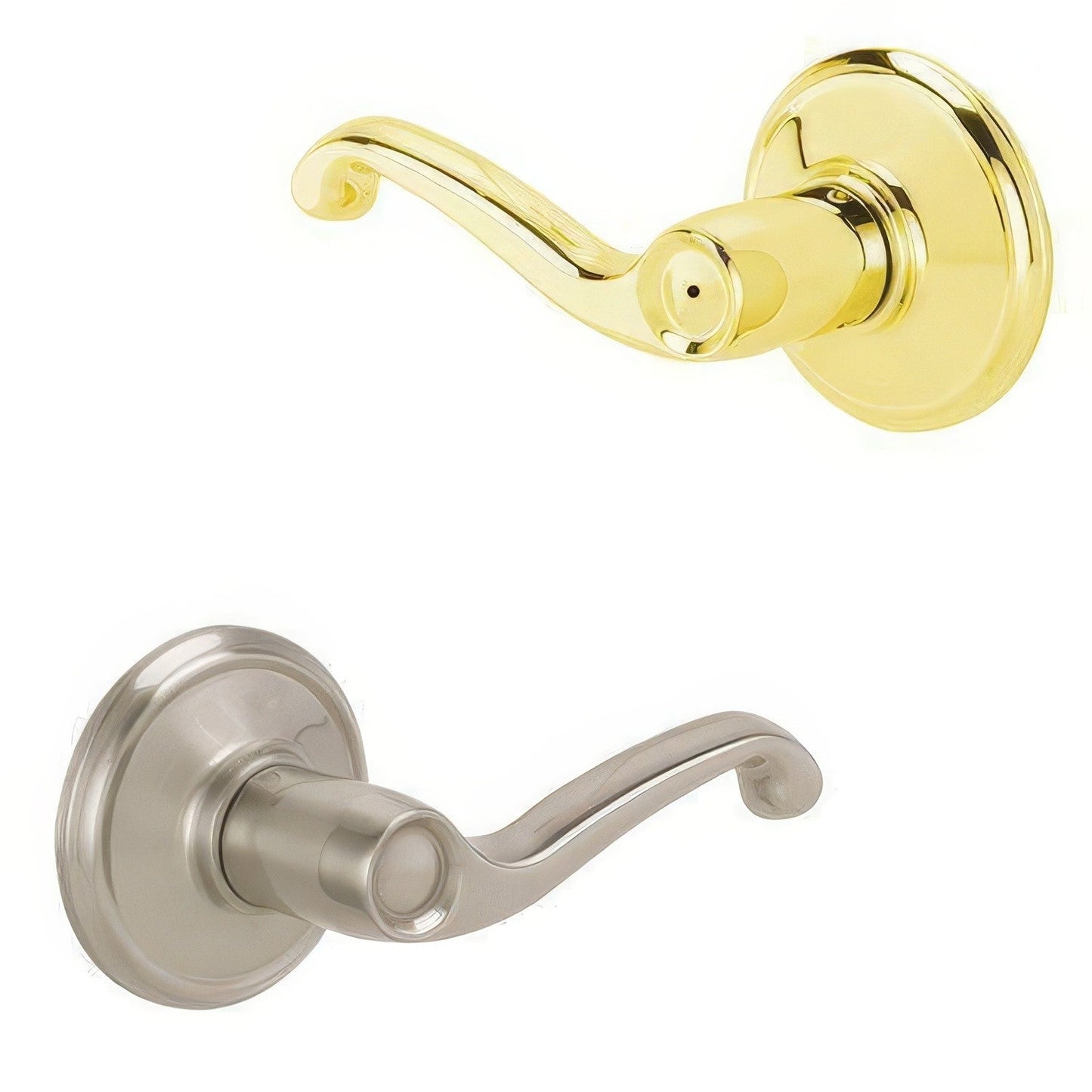 Schlage F40-FLA-LH F-Series Left Hand Flair Series Split Finish Privacy Door Lever