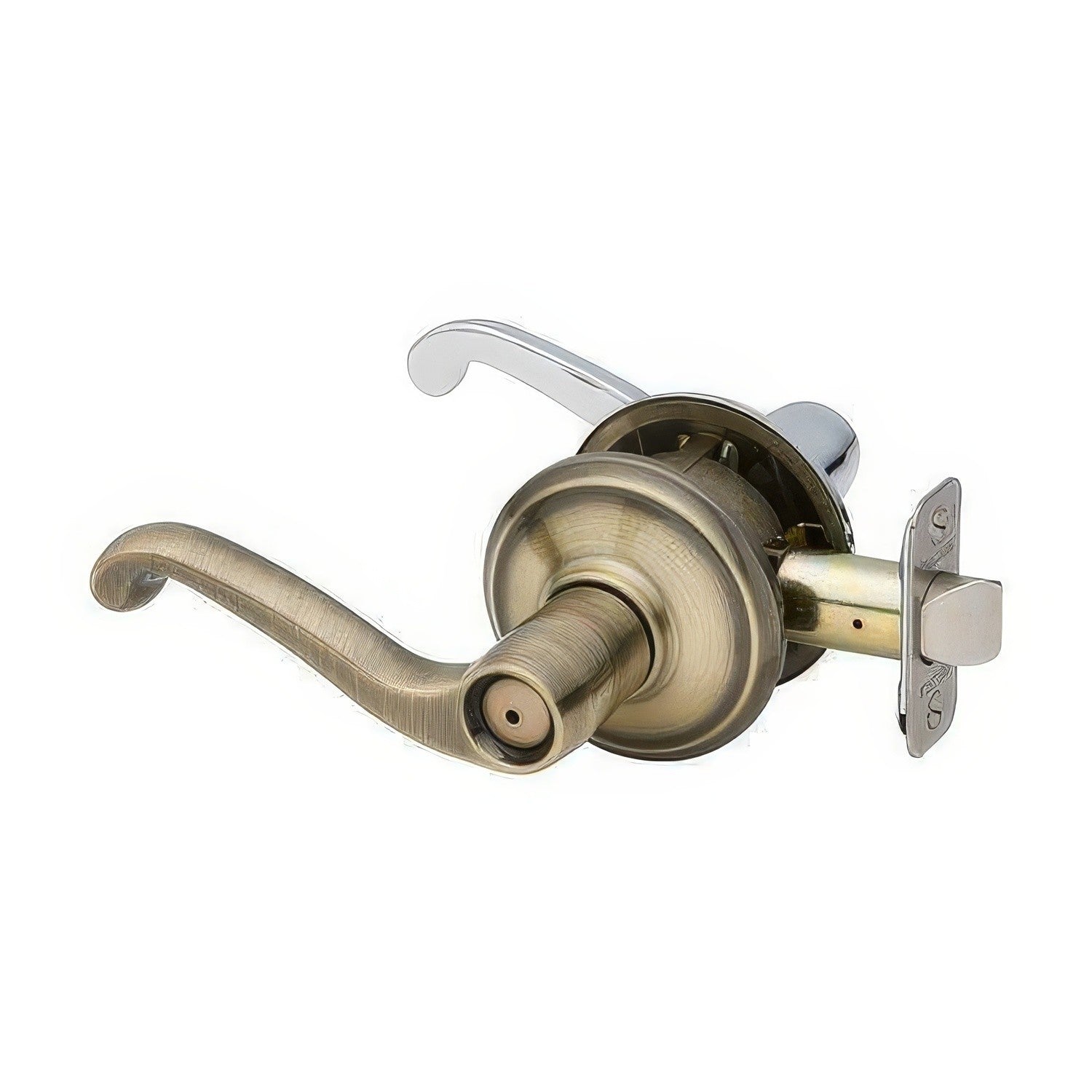 Schlage F40-FLA-LH F-Series Left Hand Flair Series Split Finish Privacy Door Lever