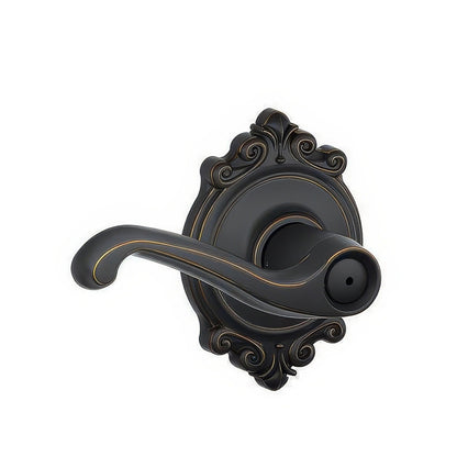 Schlage F40-FLA-BRK F-Series Flair Privacy Door Lever