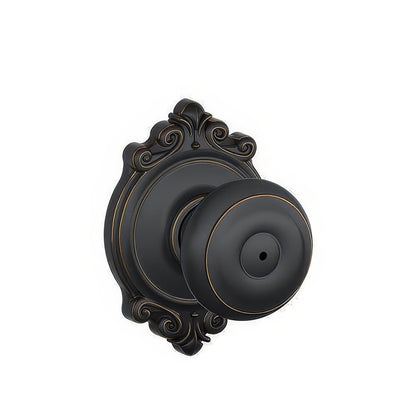 Schlage F40-GEO-BRK F-Series Georgian Privacy Door Knob