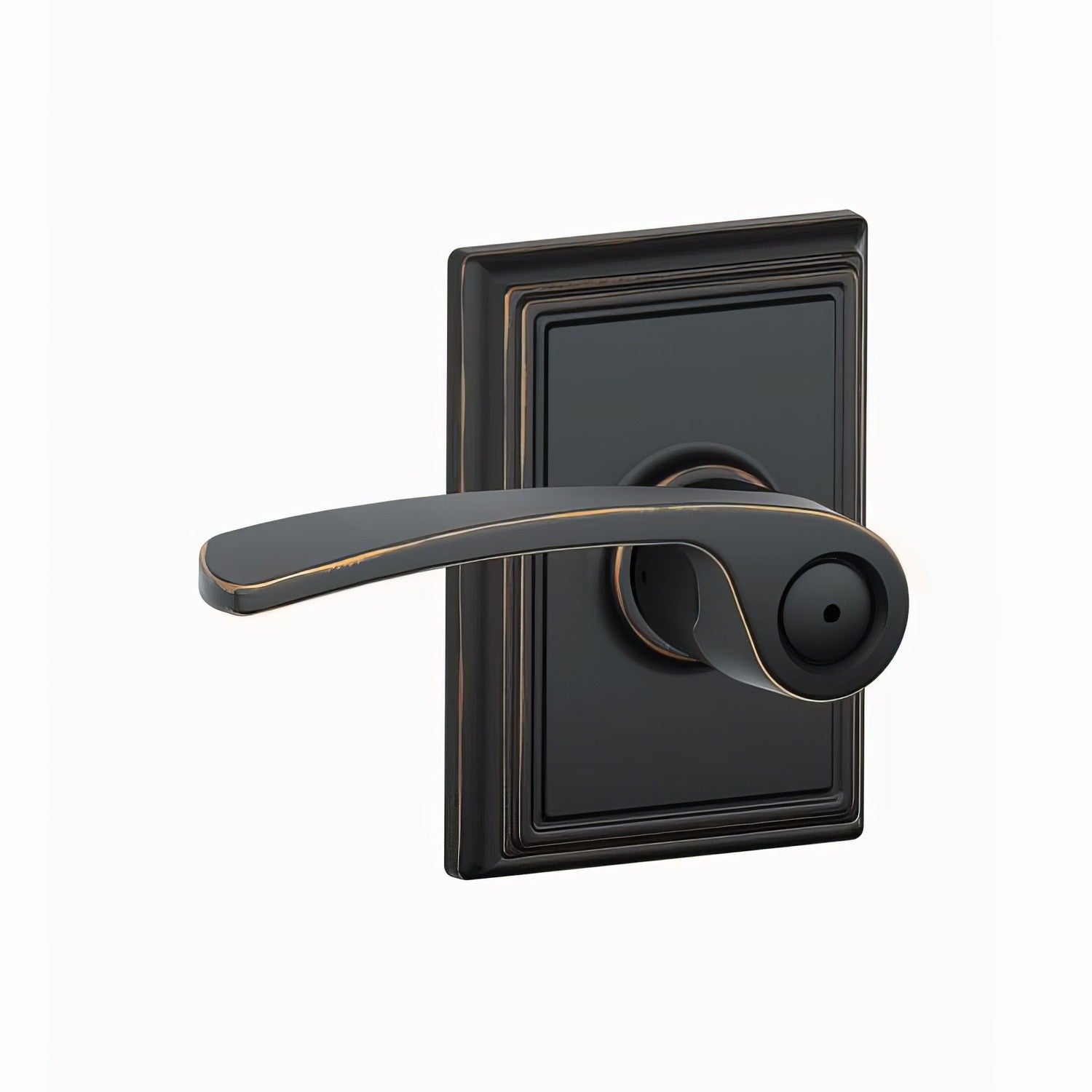 Schlage F40MER716ADD Merano with Addison Rose Privacy Door Lever Aged Bronze